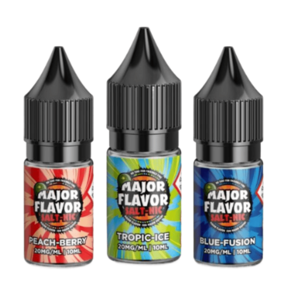 Major Flavor Nic Salts 10ml, Pack of 5, Eliquid Base, Banana Ice