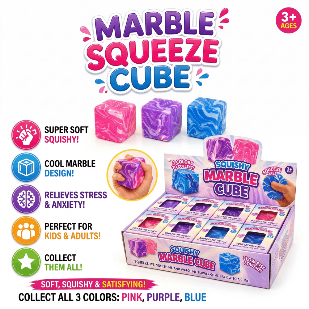 Marble Squeeze Cube Super Soft Slow - Rising Squishy Stress Relief Fidget Toy - Vapewholesalesupplier