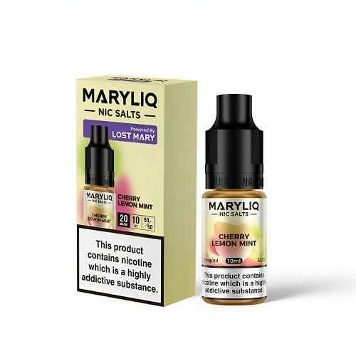 Maryliq 10ml Nic Salt E - Liquid - Pack of 10 - Eliquid Base - Cherry Lemon Mint