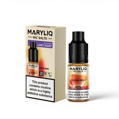 Maryliq 10ml Nic Salt E - Liquid - Pack of 10 - Eliquid Base - Sour Red