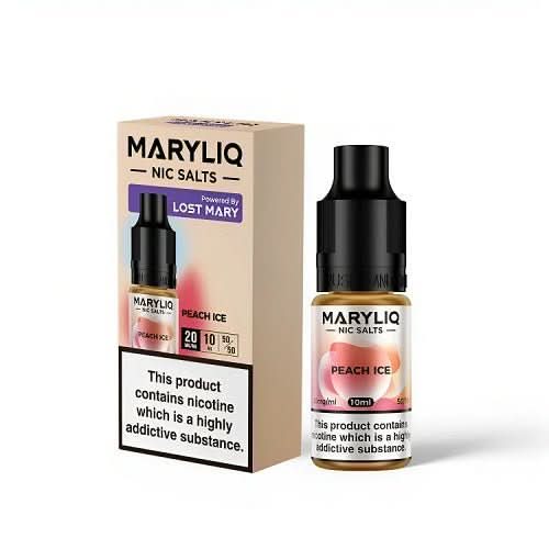 Maryliq 10ml Nic Salt E - Liquid - Pack of 10 - Eliquid Base - Peach Ice