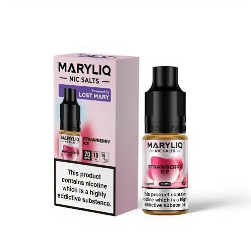 Maryliq 10ml Nic Salt E - Liquid - Pack of 10 - Eliquid Base - Strawberry Ice