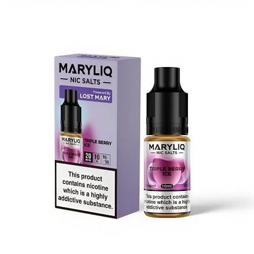 Maryliq 10ml Nic Salt E - Liquid - Pack of 10 - Eliquid Base - Triple Berry Ice