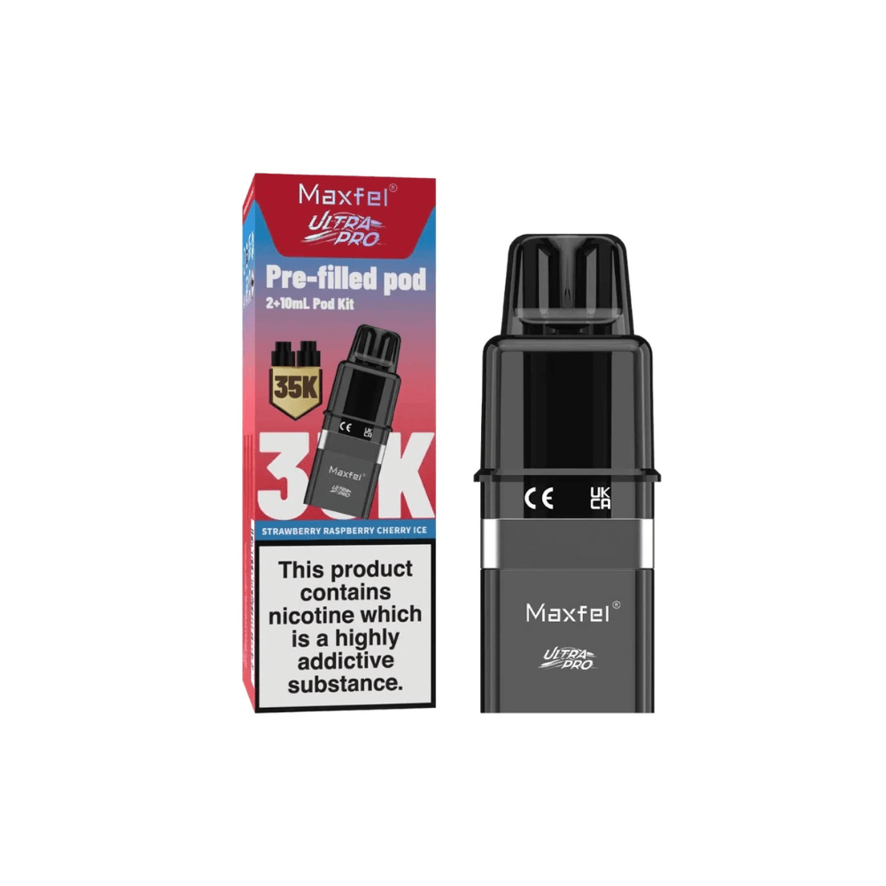 Maxfel Ultra Pro 35K Refill Pods - Eliquid Base - Strawberry Raspberry Cherry Ice