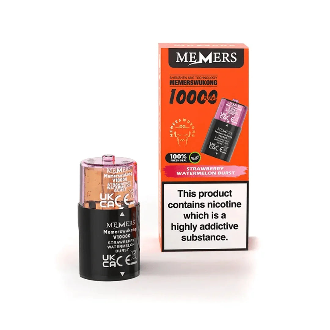MEMERS vape device and packaging on a white background