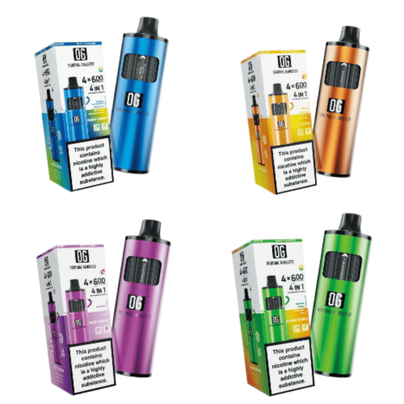 OG 2400 Puffs 4 in 1 Disposable Vape Device - Pack Of 5 - Eliquid Base OG 2400 Puffs 4 in 1 Disposable Vape Device - Pack Of 5 - Eliquid Base