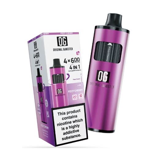 OG 2400 Puffs 4 in 1 Disposable Vape  Device -Fizzy Cherry