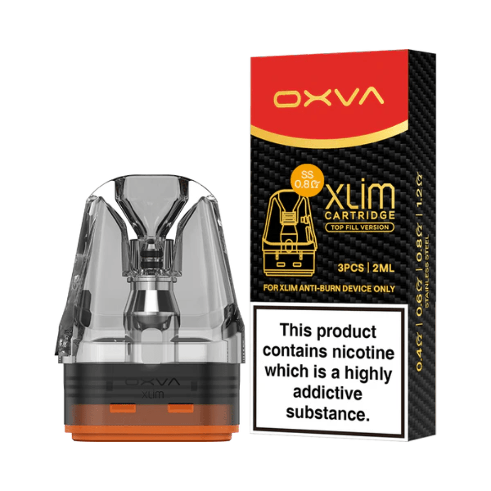 Oxva Xlim Stainless Steel Replacement Pods - Eliquid Base - 0.8 - ohm