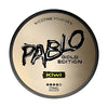 Pablo Gold Edition Kiwi in a round can, offering a tangy and refreshing kiwi flavour with 17mg nicotine strength in a smooth, tobacco-free pouch.