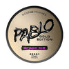 Pablo Gold Edition Grape Ice in a round tin, blending bold grape flavour with an icy cool touch and 17mg nicotine strength in a tobacco-free pouch.



