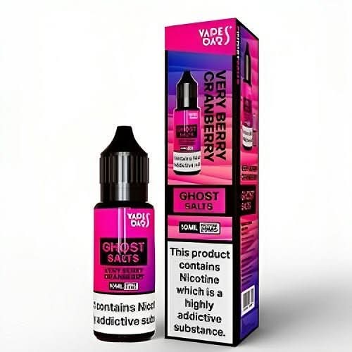 Pack of 10 Vapes Bar Ghost Salts 10ml Nic Salt E - liquid - Eliquid Base - Very Berry Cranberry