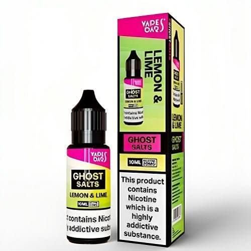 Pack of 10 Vapes Bar Ghost Salts 10ml Nic Salt E - liquid - Eliquid Base - Lemon & Lime