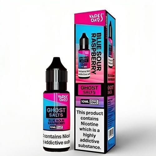 Pack of 10 Vapes Bar Ghost Salts 10ml Nic Salt E - liquid - Eliquid Base - Blue Sour Raspberry