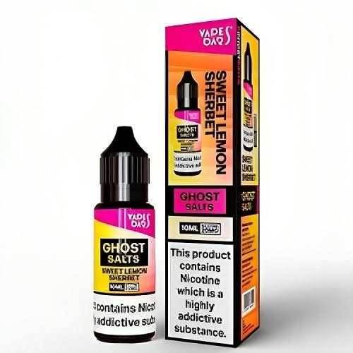 Pack of 10 Vapes Bar Ghost Salts 10ml Nic Salt E - liquid - Eliquid Base - Sweet Lemon Sherbet