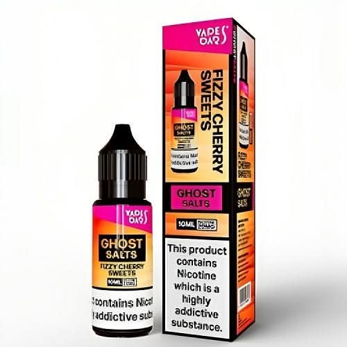 Pack of 10 Vapes Bar Ghost Salts 10ml Nic Salt E - liquid - Eliquid Base - Fizzy Cherry Sweets