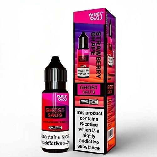 Pack of 10 Vapes Bar Ghost Salts 10ml Nic Salt E - liquid - Eliquid Base - Strawberry Grape