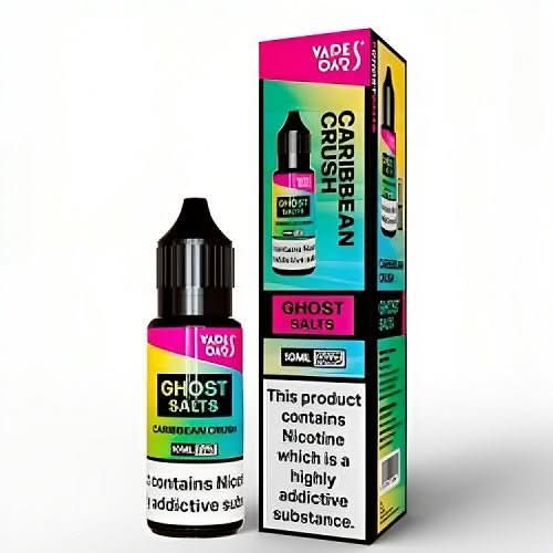Pack of 10 Vapes Bar Ghost Salts 10ml Nic Salt E - liquid - Eliquid Base - Caribbean Crush