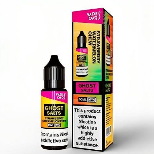 Pack of 10 Vapes Bar Ghost Salts 10ml Nic Salt E - liquid - Eliquid Base - Strawberry Watermelon Chew