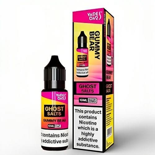 Pack of 10 Vapes Bar Ghost Salts 10ml Nic Salt E - liquid - Eliquid Base - Gummy Bear