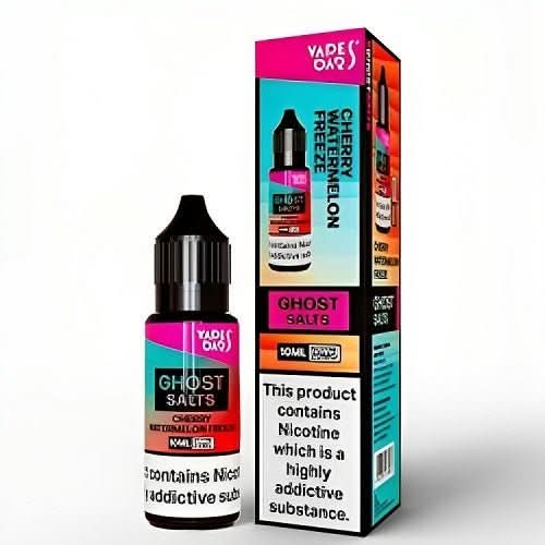 Pack of 10 Vapes Bar Ghost Salts 10ml Nic Salt E - liquid - Eliquid Base - Cherry Watermelon Freeze