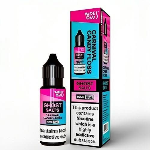 Pack of 10 Vapes Bar Ghost Salts 10ml Nic Salt E - liquid - Eliquid Base - Carnival Candy Floss