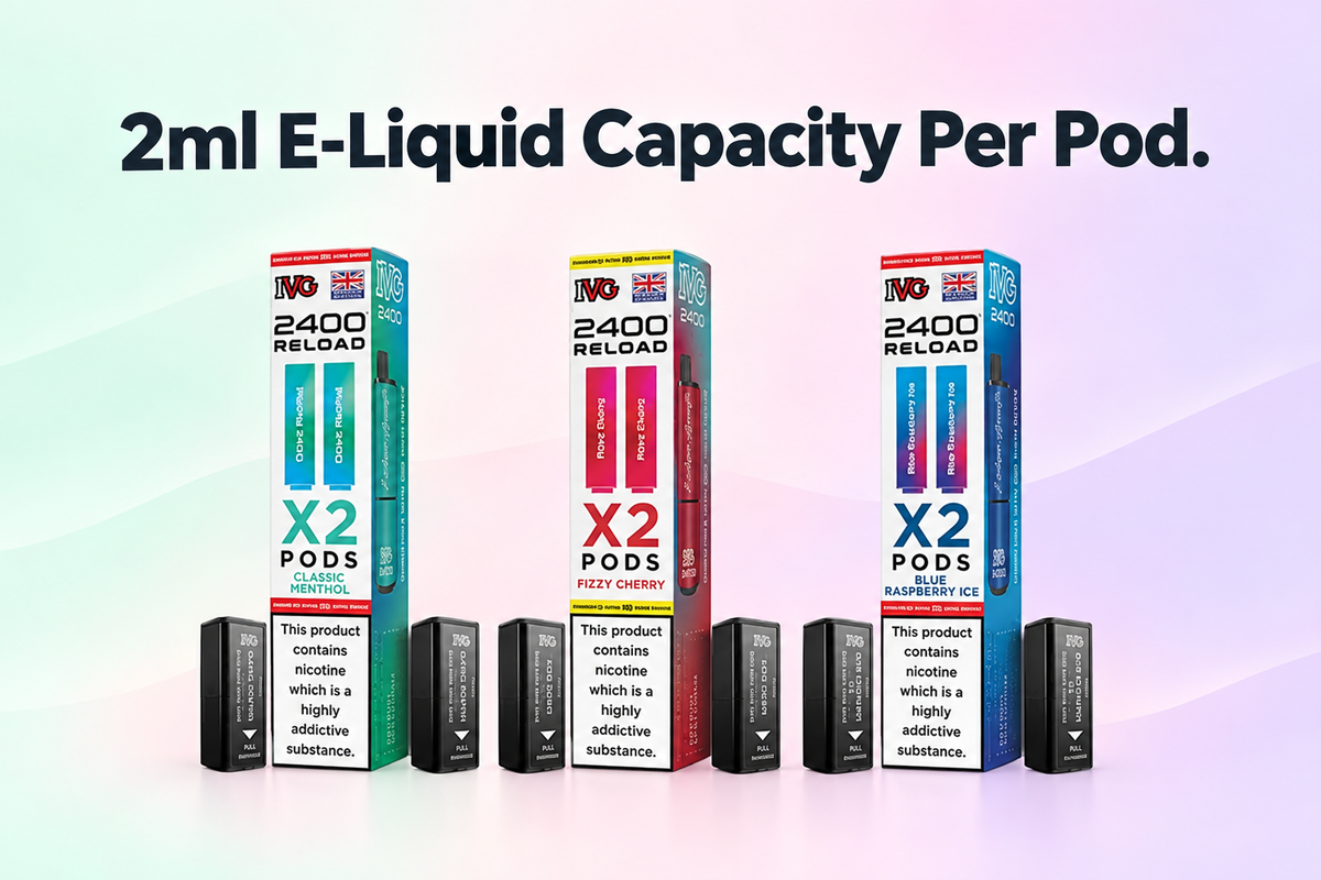 2ml E-Liquid Capacity Per Pod