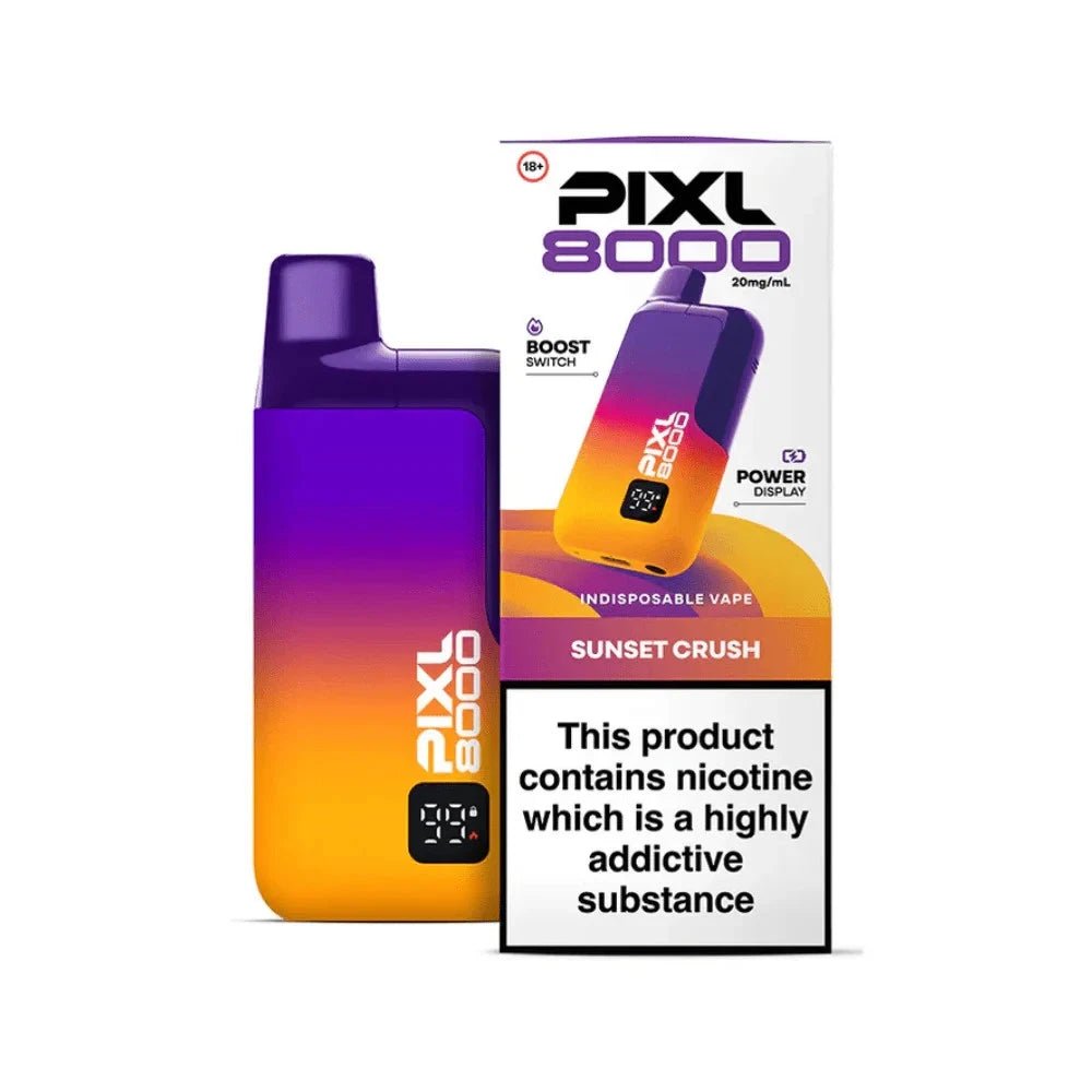 Pixl 8000 Prefilled Vape Pod Kit - Eliquid Base - Sunset Crush