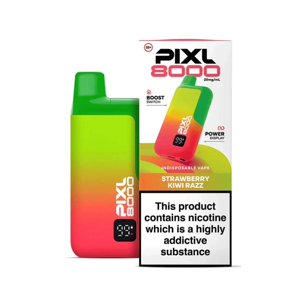 Pixl 8000 Prefilled Vape Pod Kit - Eliquid Base - Strawberry Kiwi Razz