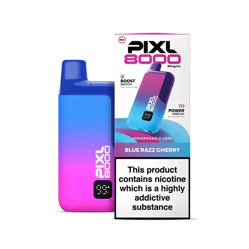 Pixl 8000 Prefilled Vape Pod Kit - Eliquid Base - Blue Razz Cherry