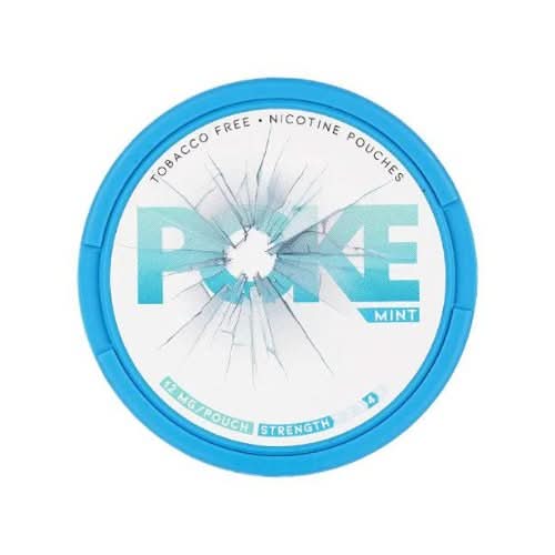 POKE Nicotine Pouches Mint Pack of 10 in round tins, offering a cool and refreshing mint sensation with bold nicotine in tobacco-free pouches.