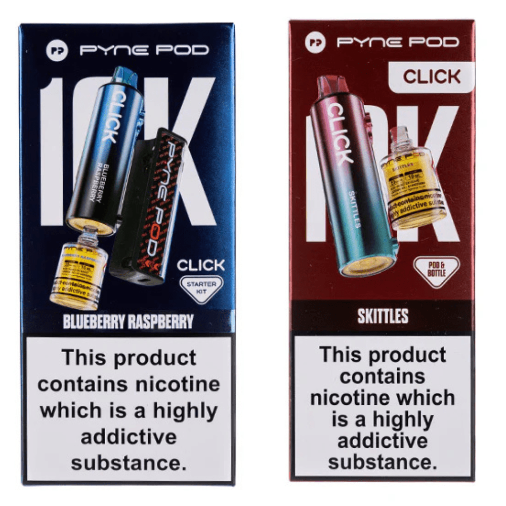 Pyne Pod Click 10000 Puffs Vape Device, 20Mg, Eliquid Base, Blueberry Raspberry Lemonade