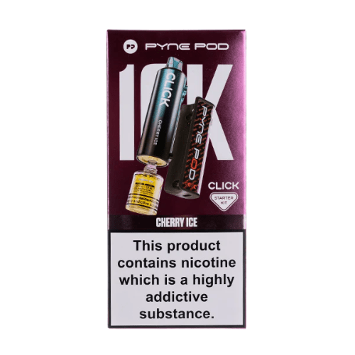 Pyne Pod Click 10000 Puffs Vape Device - 20Mg - Eliquid Base - Cherry Ice