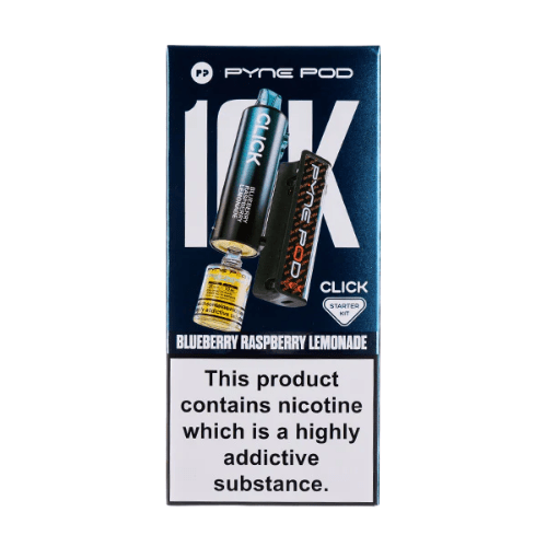 Pyne Pod Click 10000 Puffs Vape Device - 20Mg Pack Of 5 - Eliquid Base - Blueberry Raspberry Lemonade
