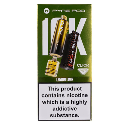 Pyne Pod Click 10000 Puffs Vape Device - 20Mg Pack Of 5 - Eliquid Base - Lemon Lime
