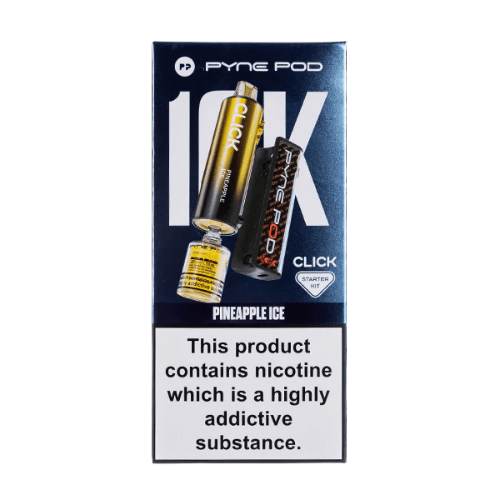 Pyne Pod Click 10000 Puffs Vape Device - 20Mg Pack Of 5 - Eliquid Base - Pineapple Ice