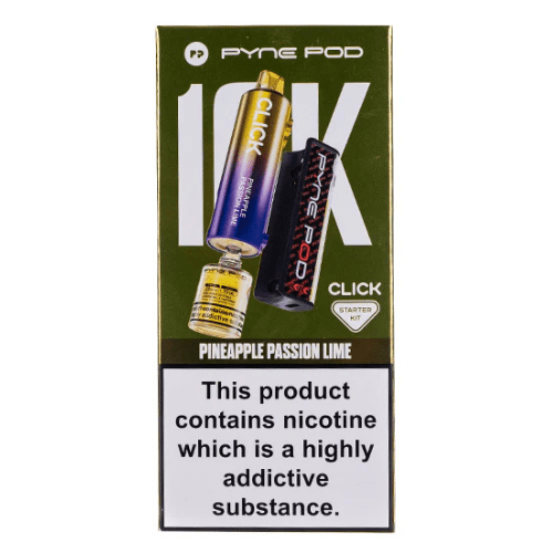 Pyne Pod Click 10000 Puffs Vape Device - 20Mg Pack Of 5 - Eliquid Base - Pineapple Passion Lime