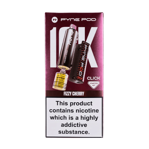 Pyne Pod Click 10000 Puffs Vape Device - 20Mg Pack Of 5 - Eliquid Base - Fizzy Cherry