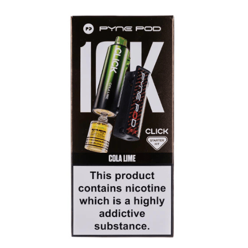 Pyne Pod Click 10000 Puffs Vape Device - 20Mg Pack Of 5 - Eliquid Base - Cola Lime