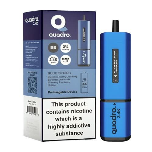 Quadro 4 in 1 2400 Puff Disposable Vape  Device -Blue Series