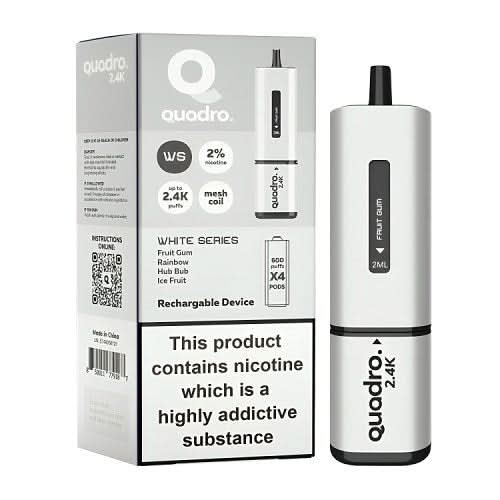 Quadro 4 in 1 2400 Puff Disposable Vape  Device -White Series