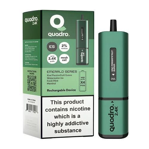 Quadro 4 in 1 2400 Puff Disposable Vape  Device -Emerald Series