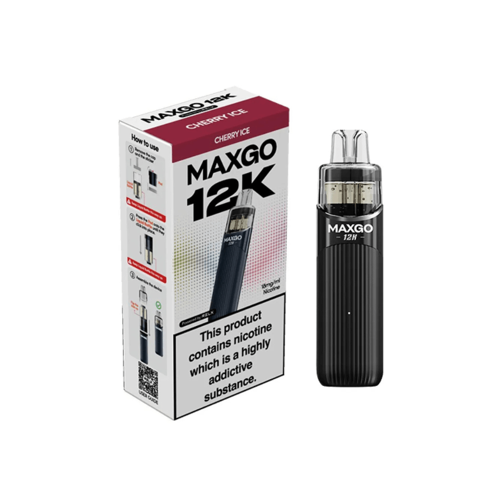 Relx Max Go 12K Prefilled Pod Kit - Eliquid Base - Cherry Ice