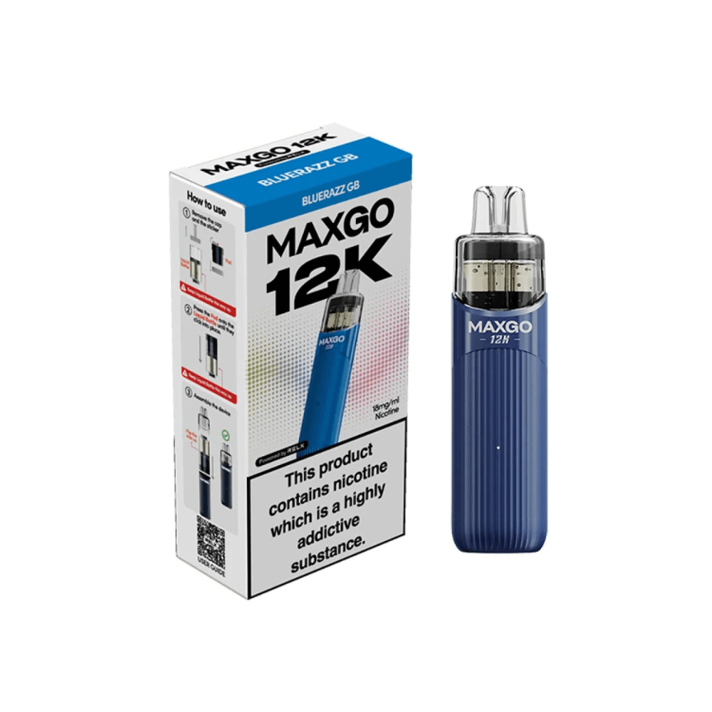 Relx Max Go 12K Prefilled Pod Kit - Eliquid Base - Blue Razz Gummy Bear