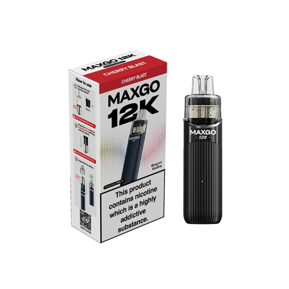 Relx Max Go 12K Prefilled Pod Kit - Eliquid Base - Cherry Blast