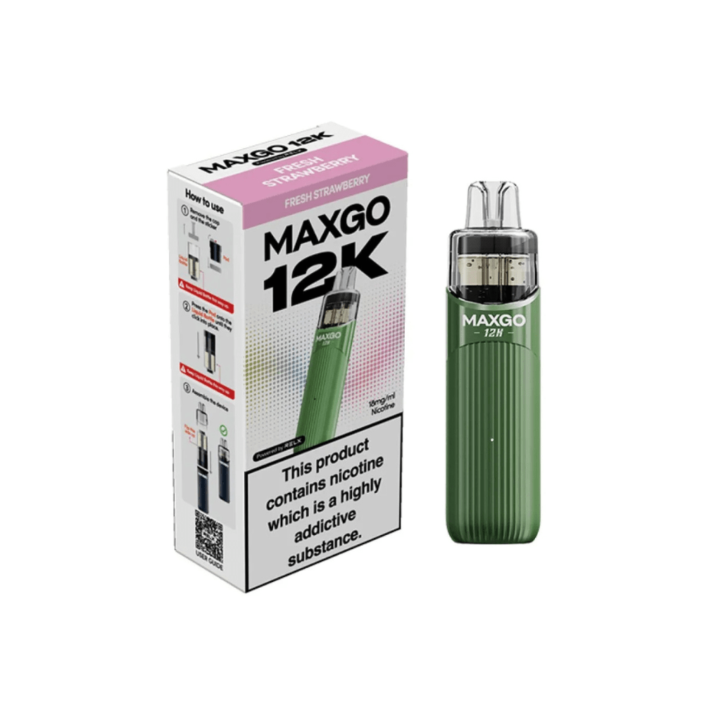 Relx Max Go 12K Prefilled Pod Kit - Eliquid Base - Fresh Strawberry