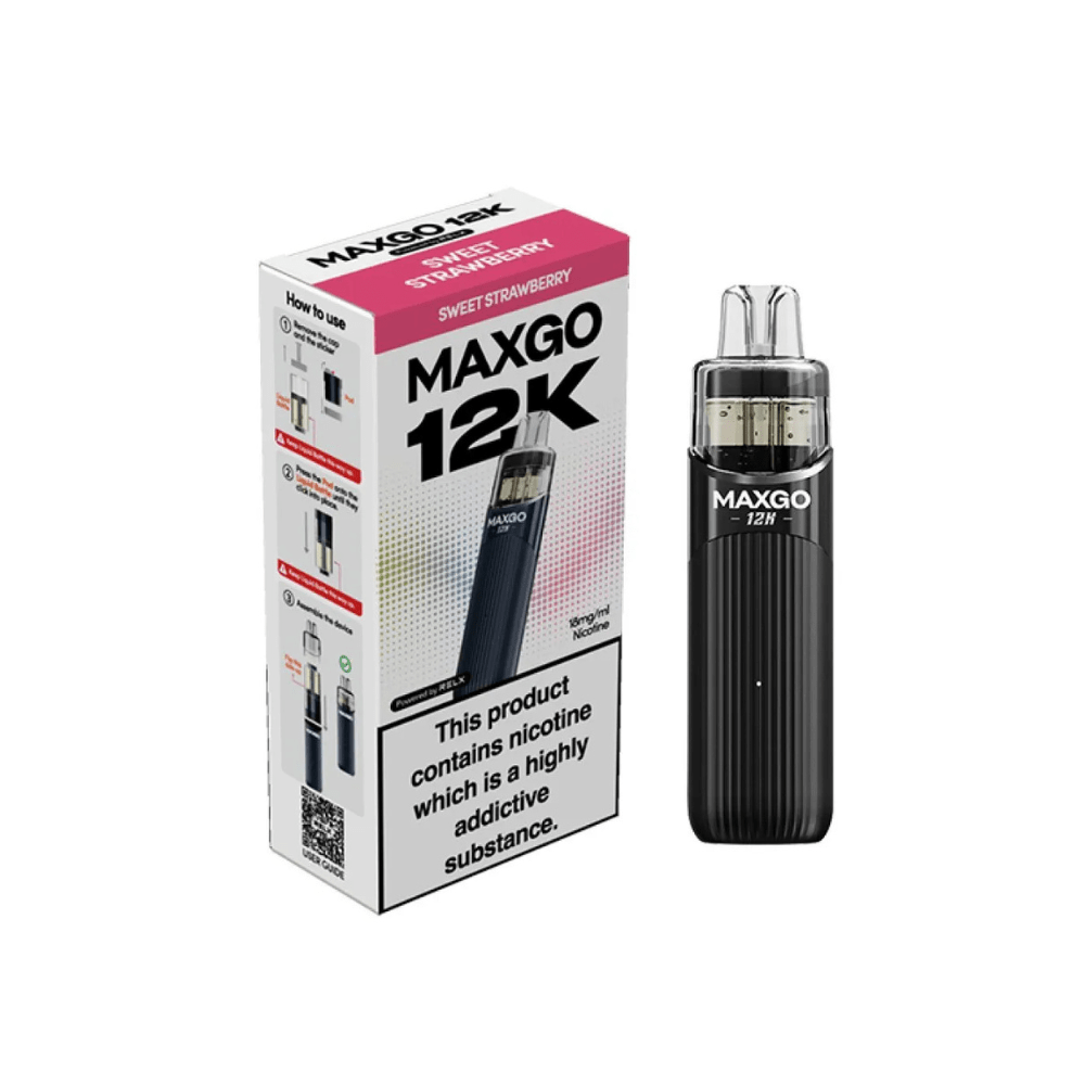 Relx Max Go 12K Prefilled Pod Kit - Eliquid Base - Sweet Strawberry