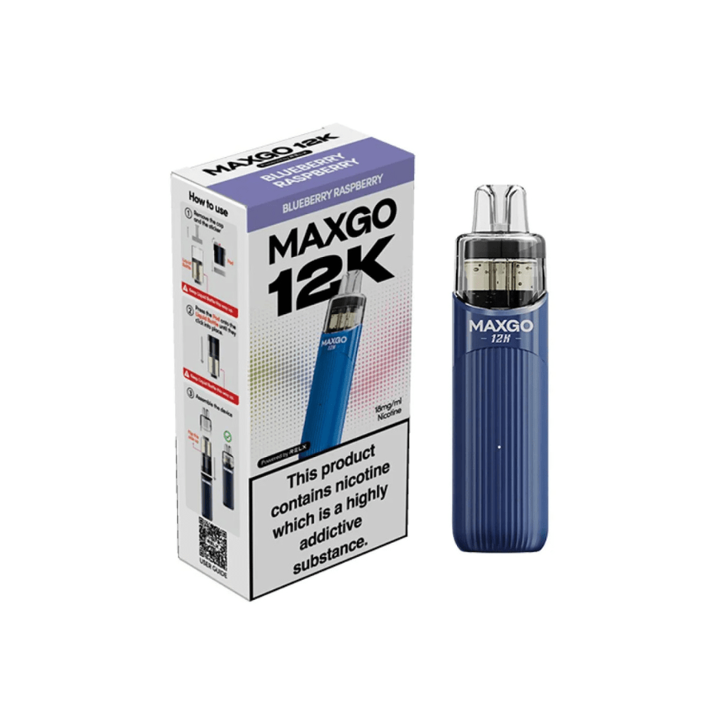 Relx Max Go 12K Prefilled Pod Kit - Eliquid Base - Blueberry Raspberry
