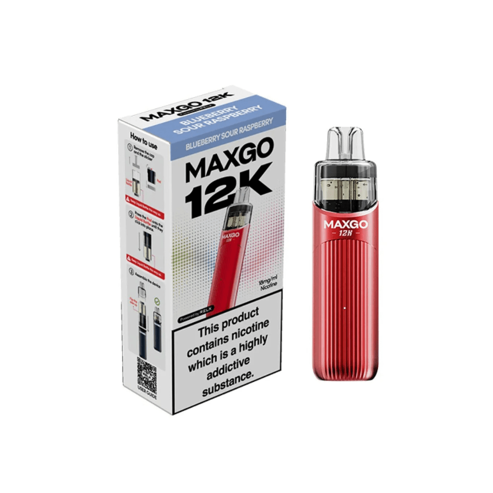 Relx Max Go 12K Prefilled Pod Kit - Eliquid Base - Blueberry Sour Raspberry