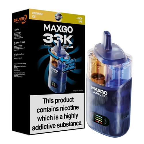 Relx Maxgo 33k Prefilled Vape Kit - Pack of 5 - Eliquid Base - Pineapple Ice / Lemon Lime