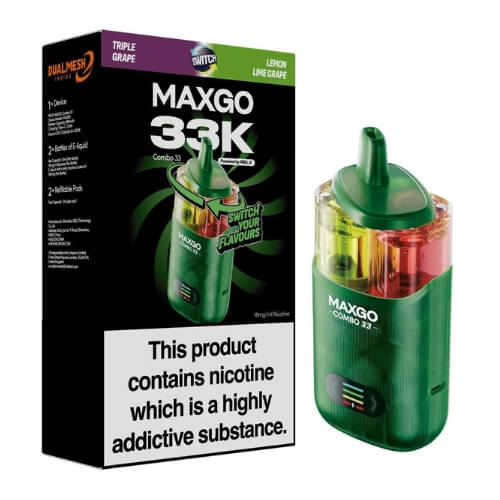 Relx Maxgo 33k Prefilled Vape Kit - Pack of 5 - Eliquid Base - Triple Grape / Lemon Lime Grape